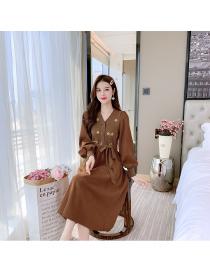 Outlet Frenum lady autumn knitted embroidery long dress