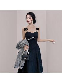 Outlet Mixed colors jacket Korean style dress a set for women