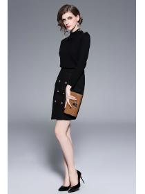 Outet Autumn fashion T-shirt slim skirt 2pcs set
