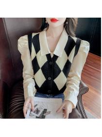 Outlet Temperament tops retro waistcoat 2pcs set