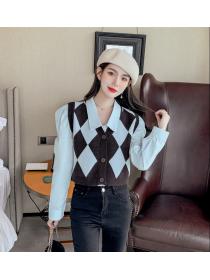 Outlet Temperament tops retro waistcoat 2pcs set