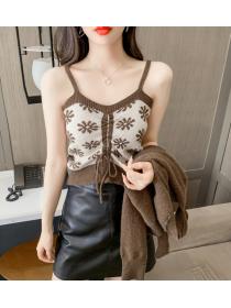 Outlet Autumn and winter pullover vest knitted coat 2pcs set