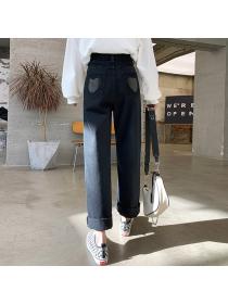 Outlet Vintage style High waist Matching Jeans 