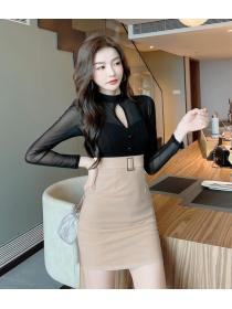 On Sale Hollow Out Gauze Matching Slim Dress