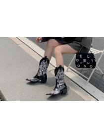 Outlet Sexy Poe-toe Snake print High Boots