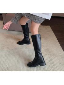 Outlet Winter Cool Round-toe Thick Flatform Zipper High Boots
