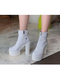 Outlet Sexy Fashionable Thick Flatform Zipper High heels Boots