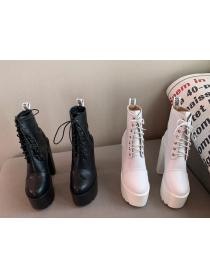 Outlet Sexy Party Wear Round-head Thick Flatform High heels Boots