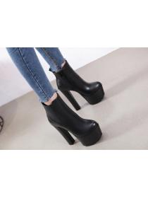 Outlet Matching 16CM stretch clothThick high heel Waterproof platform High heel boots for women