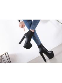 Outlet Matching 16CM stretch clothThick high heel Waterproof platform High heel boots for women
