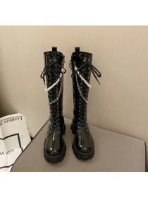 Outlet The new thin patent leather high boots knight boots