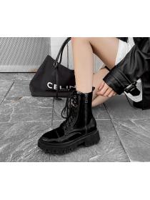 Outlet New vintage style double zipper motorcycle ankle boots