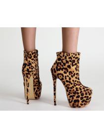 Outlet European styyle leopard-print high heel nude boots