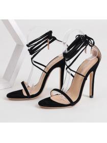 Outlet European style simple and comfortable strappy high heel sandals