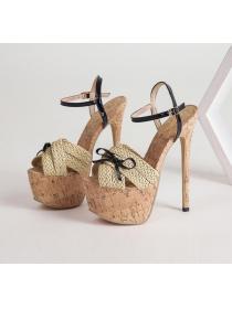 Outlet Stylish Poe-toe Thick platform High heels Sandals