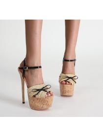 Outlet Stylish Poe-toe Thick platform High heels Sandals