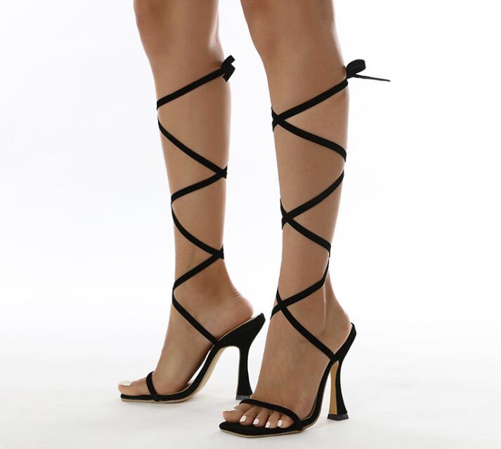 Outlet Simple  style comfortable runway feather strappy heel sandals