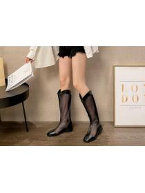 Outlet Hollow boots mesh cool boots white boots