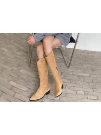 Outlet New pointy frosted Western fashion boots women's high heel boots