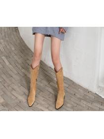 Outlet New pointy frosted Western fashion boots women's high heel boots