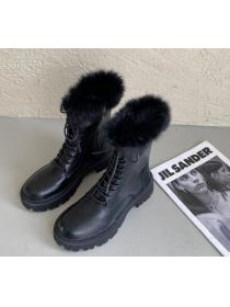 Outlet Autumn/winter New Fleece knight boots Flat short boots