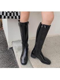 Outlet Autumn new Vintage style Thick heel high boots for women