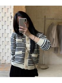 Discount Color Matching Knitting Leisure Top 