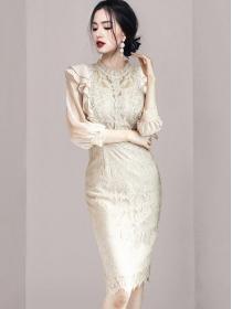 For Sale Lace Hollow Out Slim Nobel Dress 