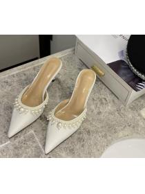 Outlet Elegant Slippers with High heels/Point toe 