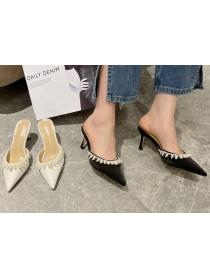 Outlet Elegant Slippers with High heels/Point toe 