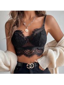 Outlet hot style Sexy black lace chest wrap short style nightclub vest