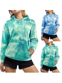 Outlet Autumn and winter new women's tie-dye hooded loose hoodie