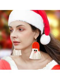 Outlet Christmas earrings creative cartoon Christmas tassel woven earrings for women