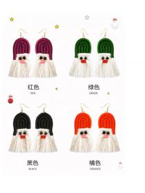 Outlet Christmas earrings creative cartoon Christmas tassel woven earrings for women