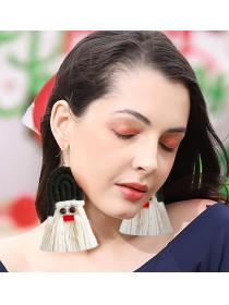 Outlet Christmas earrings creative cartoon Christmas tassel woven earrings for women