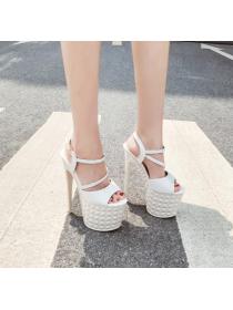 Outlet Summer new fashion models catwalk 19CM high heels sandals