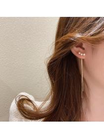 Korean fashion s925 silver needle tassel Pearls earrings