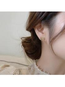 Korean fashion temperament  hanging earrings  Fashion bow zircon earrings Pearl earrings