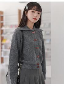 On Sale Pure Color Knitting Sweater 