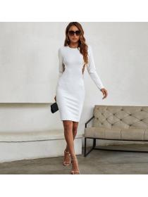 Outlet Autumn and winter new sexy V-collar Fake two dress Hip wrap skirt women's long sleeve dress