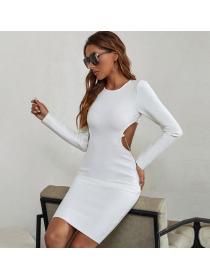 Outlet Autumn and winter new sexy V-collar Fake two dress Hip wrap skirt women's long sleeve dress