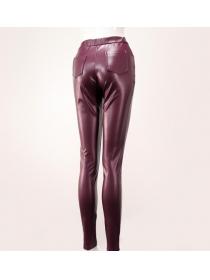 Outlet Women's autumn and winter sexy nightclub high waist tight-fitting hip leather pants legging trousers