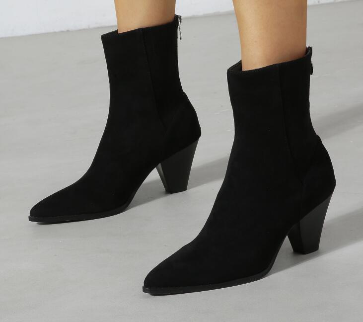 Outlet Autumn and winter fashion Suede Zipper boots