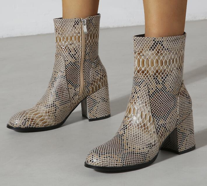 Outlet Winter fashion snake print boots