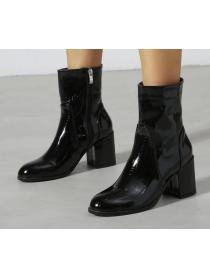 Outlet New style  patent PU leather boots