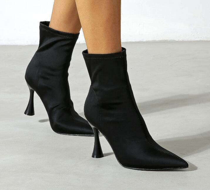 Outlet New satin High heel boots