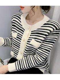 Korean Style Color Matching Knitting Short Coat  