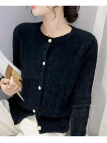 Korean Style Pure Color Simple Short Coat 