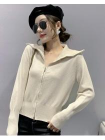 On Sale Pure Color Tall Waist Short Style Coat 