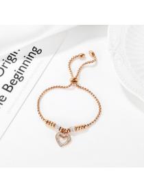 Outlet Rose-plated titanium steel Heart Zircon women's bracelet for women